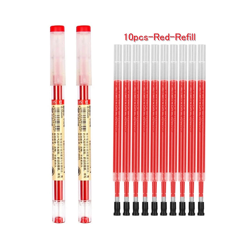 12 pçs/lote Japão Fine Point Pen 0.35mm Preto Azul Vermelho Tinta Gel Caneta Esferográfica Escola Escritório Estudante Escrita Papelaria Fornecimento