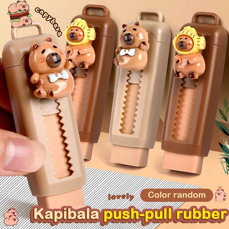 Kawaii Push Pull Capivara Borracha, Suprimentos Escolares Macio, Limpar Mess Livre, Borracha Estacionária, Escritório, Estudante, Caçoa Presente