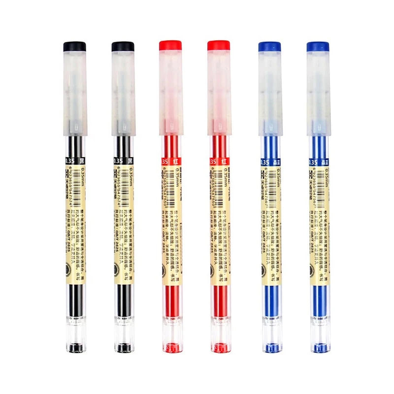 12 pçs/lote Japão Fine Point Pen 0.35mm Preto Azul Vermelho Tinta Gel Caneta Esferográfica Escola Escritório Estudante Escrita Papelaria Fornecimento