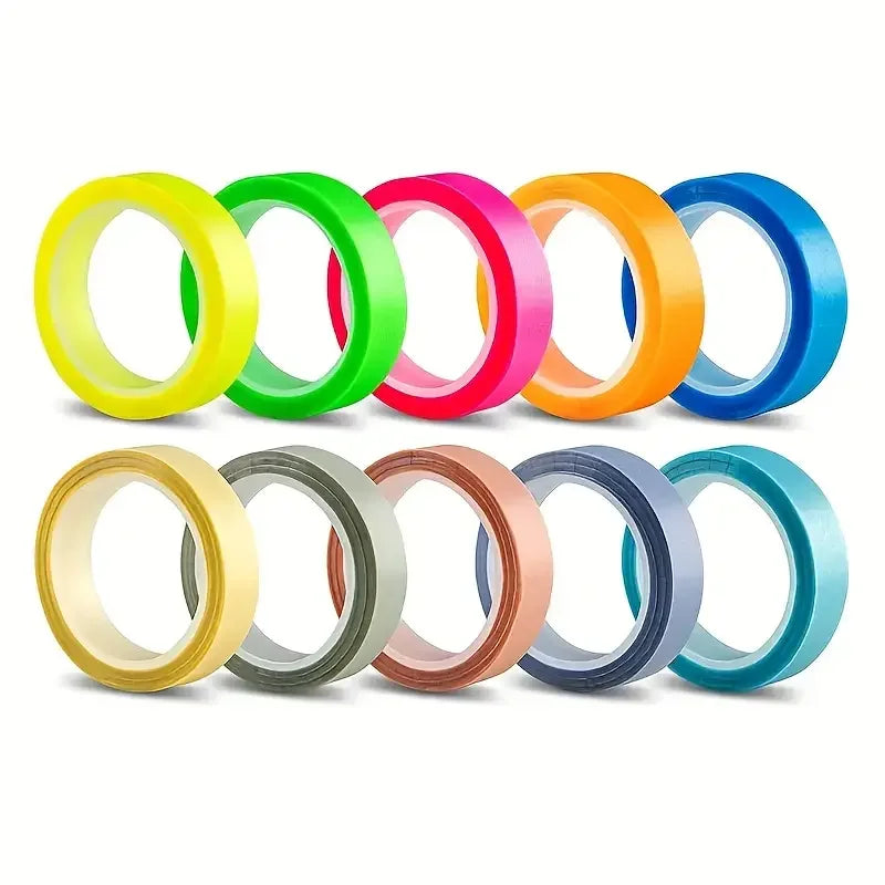 5 rolo 5 cores adesivos transparente fluorescente índice tabs bandeiras 5m pegajoso nota papelaria crianças presente escola material de escritório